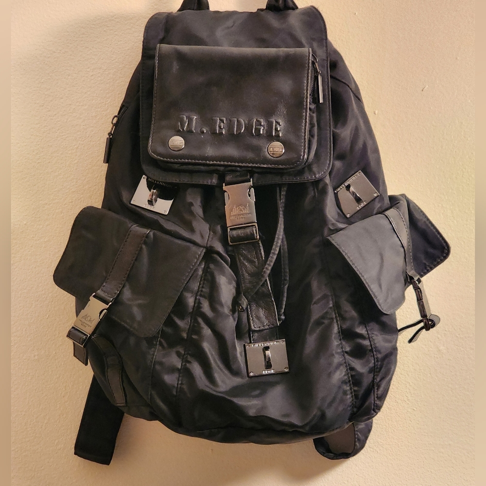 M. EDGE Nylon/leather Unisex Backpack